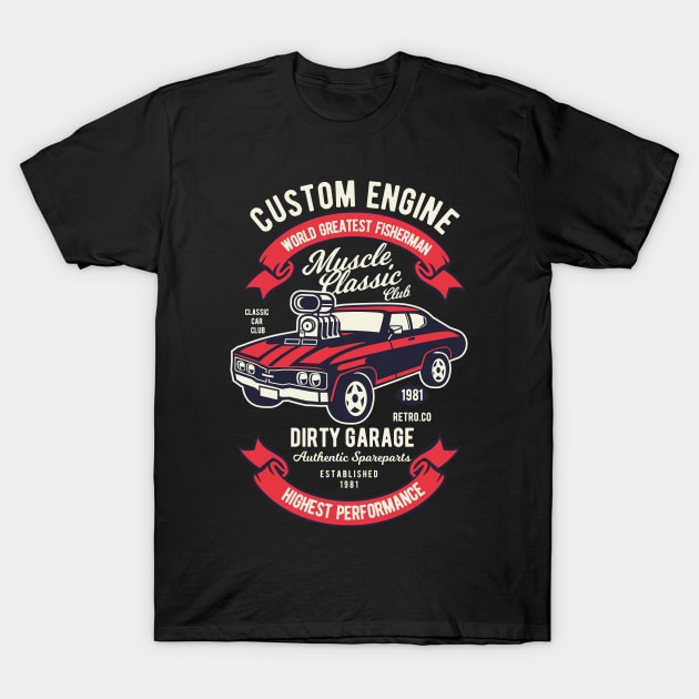 Muscle Classic Car Club T-Shirt by p308nx